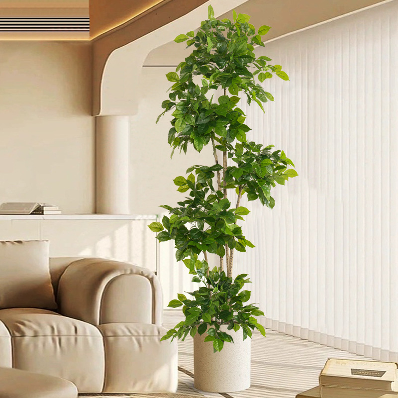 Ficus Lyrata Tree - 2-78in Büyük Sahte Bitkiler Yapay Mutlu
